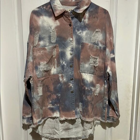 POL Tops - POL oversized Tie-Dye Button Down Shirt